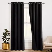 3-in-1 Noise - Blackout - Thermal Insulation Living Room Window Curtains, Ins...