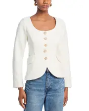 Aqua Scoop Neck Tweed Jacket