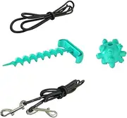 FONDOTIN 1 Set Anchor Dog Rope Pet Dog Chew Outdoor Playset Dog Leash Anchor Tie Out Cable for Dog Outside Dog Runner Cable Dog Stake Out Dog Leash Stake Blue Nylon