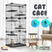Petscene Cat Rabbit Cage Hutch Wired Pet Kennel Enclosure Large Size 5 Level