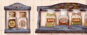 Wall Mount Spices Rack Kitchen Essential Country Kitchen Wallpaper Border