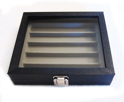 Glass Top Display Case With 5 Section Storage 8 1/4" X 7 1/4" X 2"