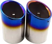 2pcs Car-styling 304 Stainless Steel 102mm Refitting Muffler Compatible For Cadillac ATS-L Exhaust End Tip Tail Throat Accessories(Bluing)
