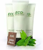 ECO AMENITIES Travel size 1.1oz hotel body wash in bulk, Clear, Green Tea, 200 Count