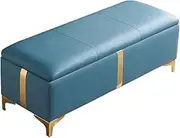 Ottoman Storage Shoe Bench Sofa Bench Bed End Stool Shoe Bench Makeup Bench Long Chair Soft Sofa Bedroom Bed End Stool Foot Rest Stool Seat(Cyan,60x45x42cm)