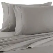 King Pillowcases Grey (Set of 2) NEW Brookstone BioSense 500 Thread-Count