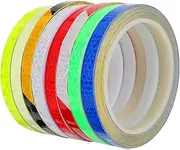 Toyvian 8Rolls Reflective Bike Stickers Fluorescent Luminous Decals for Night Riding Durable Safety Strips for Bicycles Helmets and Road Signs