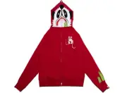 A Bathing Ape Men's Full Zip Hoodie 2024 FW Model PANDA Motif XL Red
