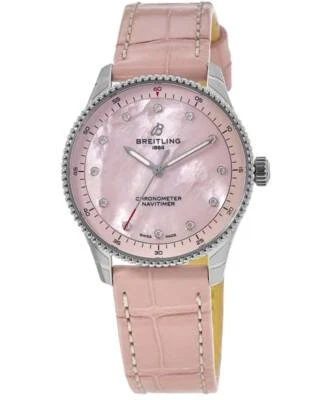New Breitling Navitimer 32 Pink Pearl Diamond Dial Women's Watch A77320D91K1P1