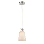 Innovations Ellery 4.5" Mini Pendant, Amber/Nickel/Frosted Bell - 516-1P-SN-G391