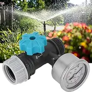 HEITIGN Adjustable Water Pressure Regulator Valve, G3/4in Water Pressure Regulator with Pressure Gauge, Greenhouse Garden Irrigation Controller