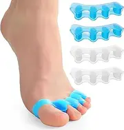 Toe Separators,2 Pair Soft Rubber Toe Spreader for Men and Women,Repeatable Washable Gel Toenail Divider,Foot Pain Relief from Plantar Fasciitis