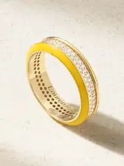 [Lauren Rubinski] Lauren Rubinski - 14-karat Gold, Enamel And Diamond Ring - 53 53 Gold