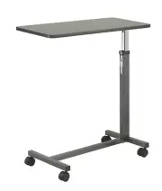 Non-Tilt Overbed Table Adjustable Height Homecare Over Bed Tray Rolling