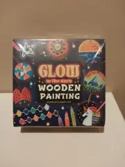 Glow In The Dark Kids Wooden Painting Complete Craft Kit Sealed Brand New