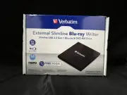 New VERBATIM External Slimline USB 3.2 Gen 1 Blu-Ray Writer - Black