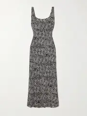 [Matteau] Matteau - Printed Silk-crepe Maxi Dress - Black - 1 1 Black