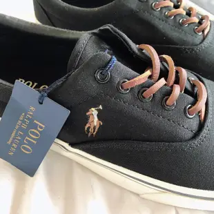 全新 Polo Ralph Lauren 小馬 男生 黑色 帆布 休閒鞋 鞋子