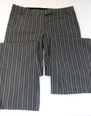 ARDEN B Grey Stripe Bootcut Ladies Cotton Pants Trousers Size 10
