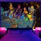 Game Anime Wall Art Blacklight Poster UV Reactive Tapestry Wall Hanging Vintage