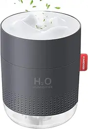 [FoPcc] 500ml Portable Humidifier, Mini Cool Mist Humidifier with Night Light, USB Personal Humidifier Auto Shut-Off, Ultra-Quiet, 2 Spray Modes, Suitable for Home Baby Bedroom Office Travel (Gray)