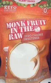 MONK FRUIT IN THE RAW Zero Calorie Sweetener W / Erythritol 16 oz Bag