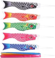 FONDOTIN Japanese Carp Windsocks Pendant 6pcs Japanese Carp Flags Decorative Garden Flags for Outdoor