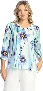 [Jess & Jane] Bluebell V-Neck Tunic Top with Tulip Hem