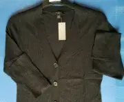 Ann Taylor NWT Black Petite Large Nylon Alpaca Wool Blend Long Sleeve Cardigan