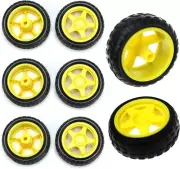 8 Pack TT Motor Wheels Replacement Robot Wheel Tyres, 1:48 Model Gear for DIY RC