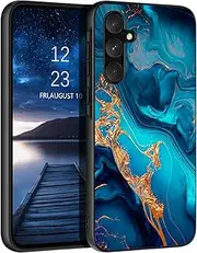 [GaoBao] Samsung Galaxy A35 5G Phone Case, Slim Samsung A35 Case Glow in The Dark, Hybrid Hard PC Back Soft TPU Bumper Anti-Slip Women Men Boys Protective Cover for Galaxy A35 6.6" 2024, Gold/Marble