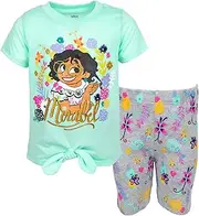 [Disney] Encanto Mirabel Madrigal Little Girls T-Shirt Shorts Set Turquoise 7-8