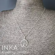 925 Sterling Silver 16" Necklace with a 20mm Tree of Life pendant by INKA