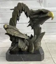 Hot Cast Bronze Bald Eagle Head Bust Sculpture Statue Figurine Wildlife