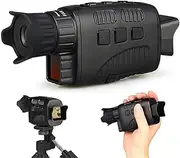 Night Vision Scope, Digital Night Vision Monocular for 100% Darkness, with Infrared Illuminator and Video Recording, for Hunting, Camping, Travel, Surveillance