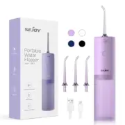 Cordless Water Flosser, Rechargeable Portable Oral Irrigator Teeth Cleaner, Purp