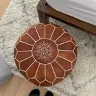 Ottoman Moroccan Footstool Pouffe Brown Unstuffed Handcrafted Top Quality