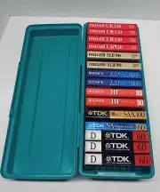 15 NEW Blank Cassette Tapes - With Alpha Plastic Case - Sony - TDK - Maxell