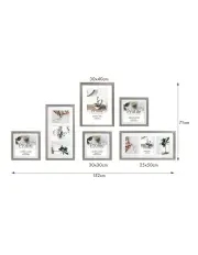 Deluxe Gallery Photo Wall Frame Set A - 6 Frames - Chestnut