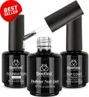 3Pcs 15Ml Gel Set,No Wipe Top & Base Coat, Builder Gel,UV Soak-Off,Glossy Finish
