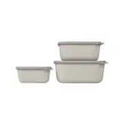 Mepal Cirqula 3 Piece Rectangular Multi Bowl Containers Large - Nordic White
