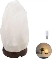 Lichthandel Hoch Salt Crystal Lamp Salt Stone Lamp Sauna Lighting Crystal Lamp from The Salt Range Pakistan White Wooden Base Including LED