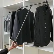 Pull Down Wardrobe Rail, Lift Collapsible Closet Rod Aluminium Retractable Wardrobe Lift Hanger Organizer Storage System Soft Return Space Saving, 45-115cm (Size : (83-115 cm)32.6-45.2in) FANDIAO