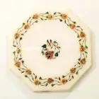 3'x3' Marble Dining Table Top Side table Semi Precious Stone Inlay Hallway Decor
