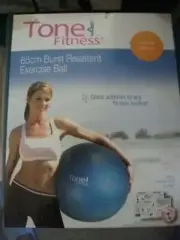 Tone Fitness 65cm Burst Resistant Exercise Ball w/Workout DVD Brand New in Box
