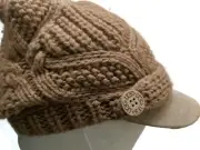 NEW UGG AUSTRALIA Wool Oversized Cardy Visor Cap Hat,Sand, Medium.