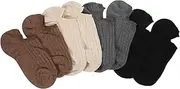 [LIFKOME] Men's Pure Cotton Socks Short Cut Non-slip Summer Boat Socks 4 Pairs Soft Elastic Breathable Size 42-48