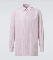 [Charvet] Charvet Striped cotton poplin shirt UK 16,5 red