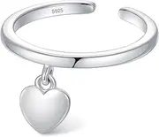 [CHIC & ARTSY] 925 Sterling Silver Open Toe Ring for Women - Lightweight Comfortable Yoga Toe Rings, Adjustable Stackable Toe Rings, Boho Beach Barefoot Sandal Jewellery