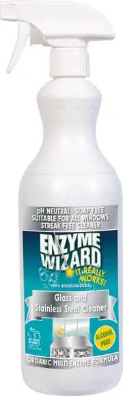 Enzyme Wizard Organic Glass and Stainless Steel Cleaner